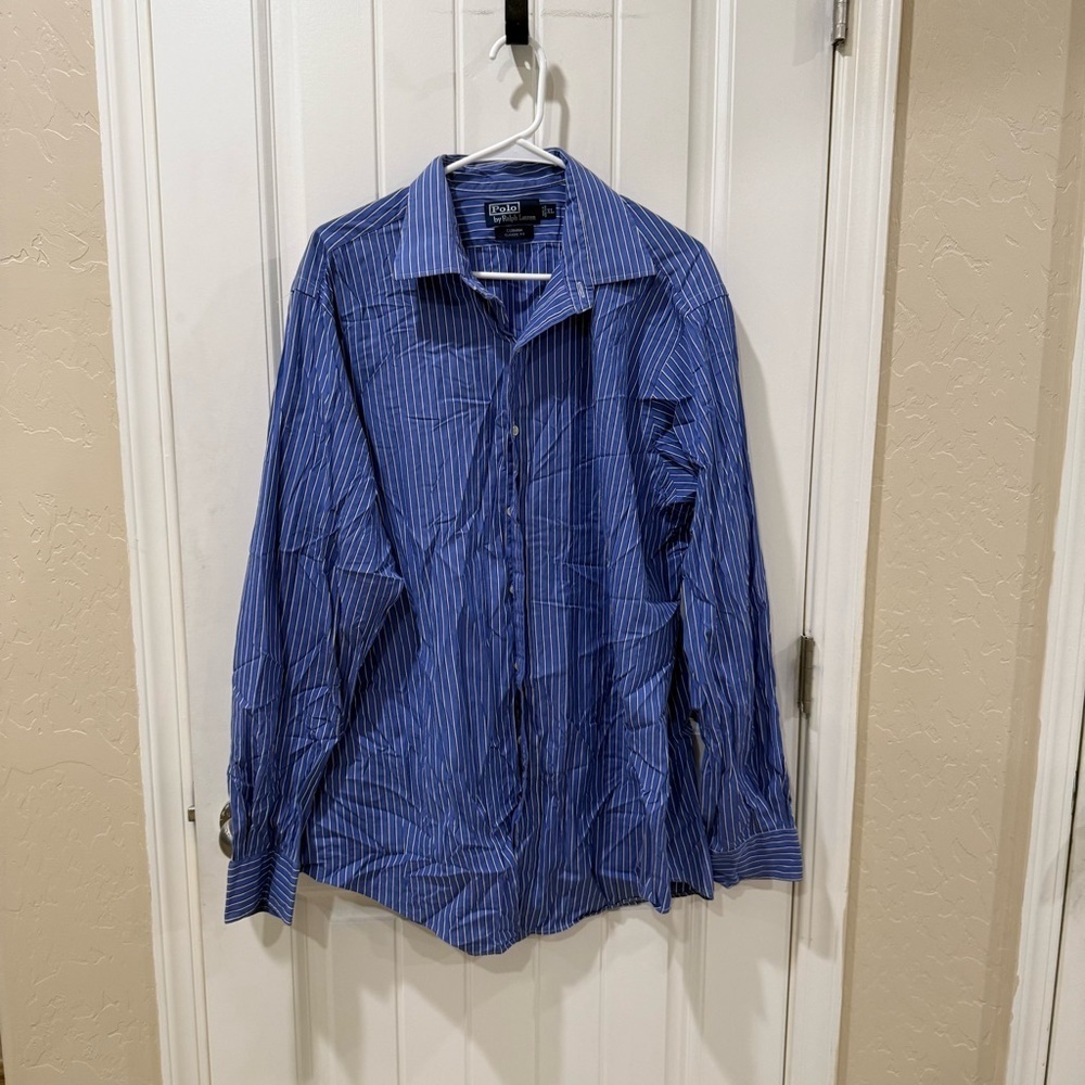Ralph Lauren Polo Blue and White Striped Shirt